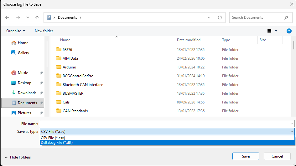 Saving Scope data as CSV or DeltaLog data.